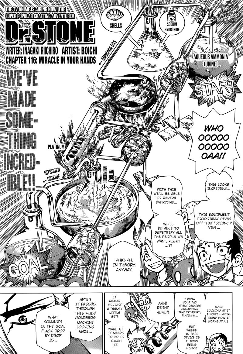 Dr. Stone Manga Chapter 116 page 1 - Miracle in Hand