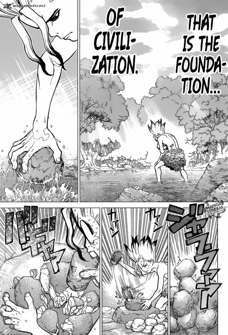 Dr. Stone Manga Chapter 13 page 10 - Part 1: Stone World: The Beginning