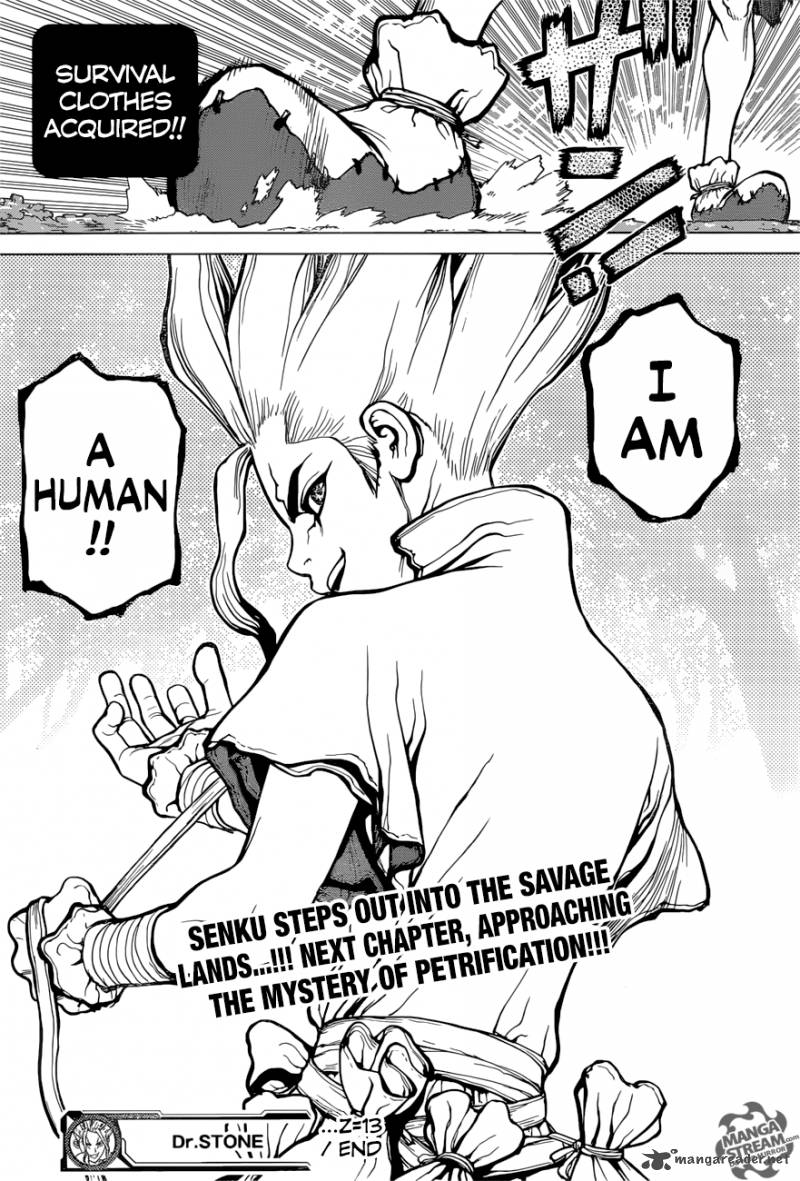 Dr. Stone Manga Chapter 13 page 19 - Part 1: Stone World: The Beginning