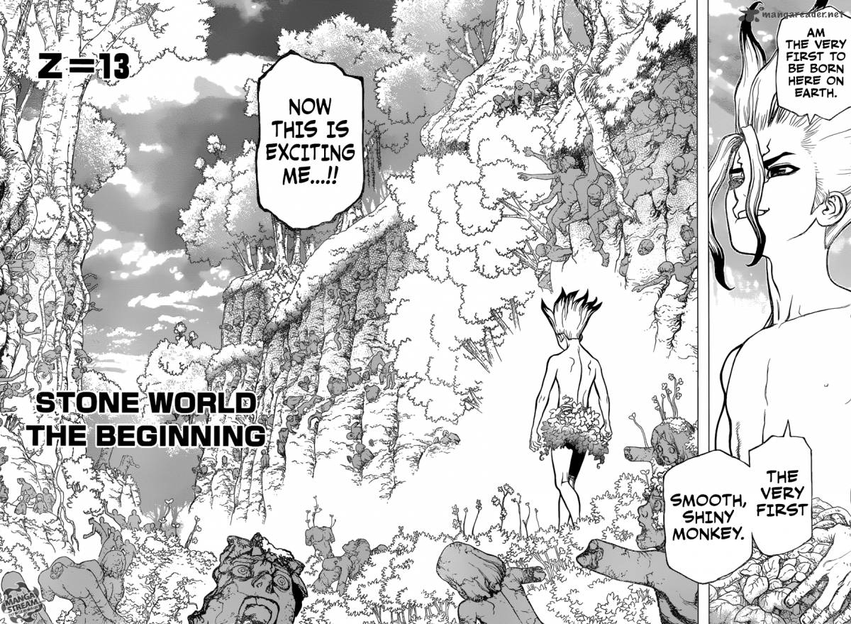 Dr. Stone Manga Chapter 13 page 6 - Part 1: Stone World: The Beginning