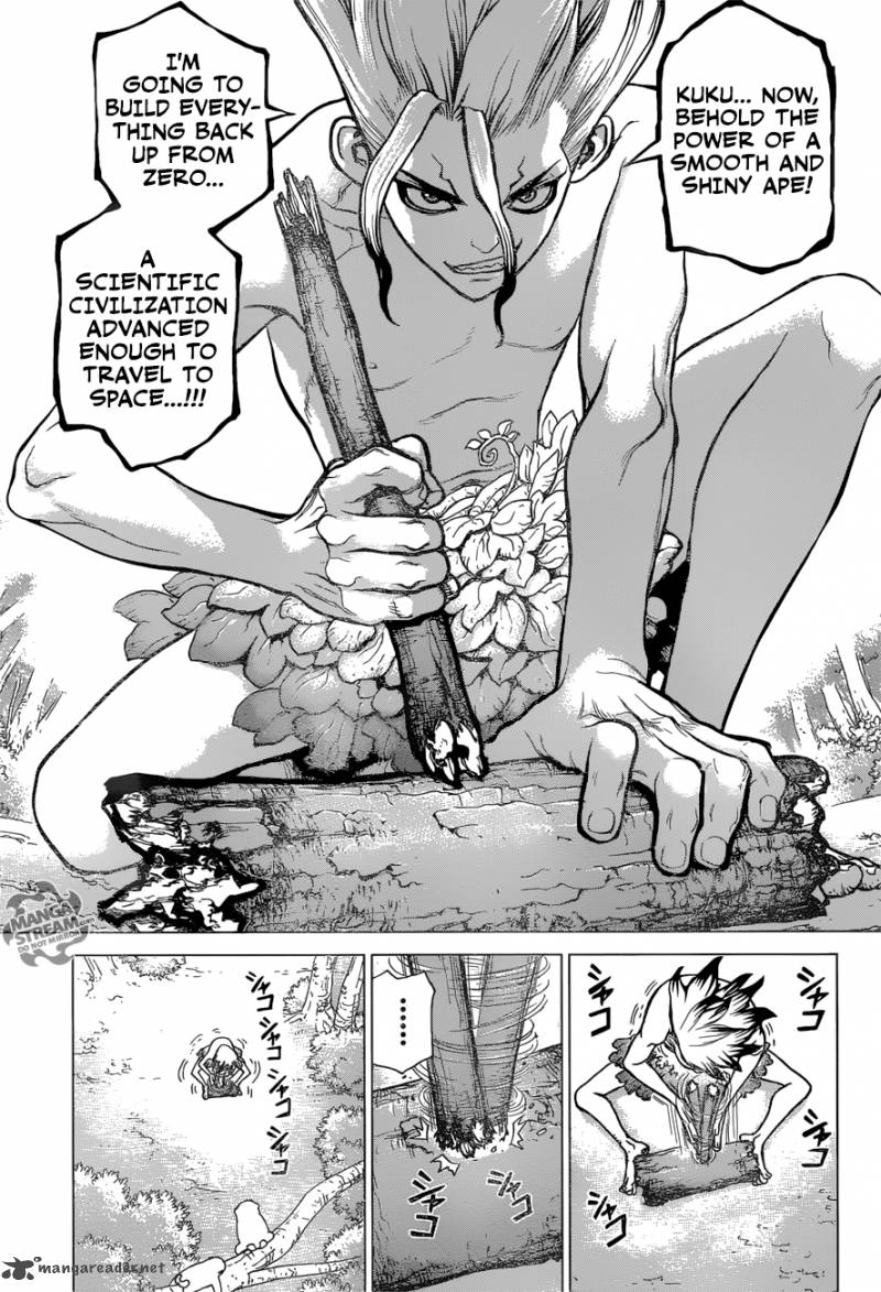 Dr. Stone Manga Chapter 13 page 8 - Part 1: Stone World: The Beginning