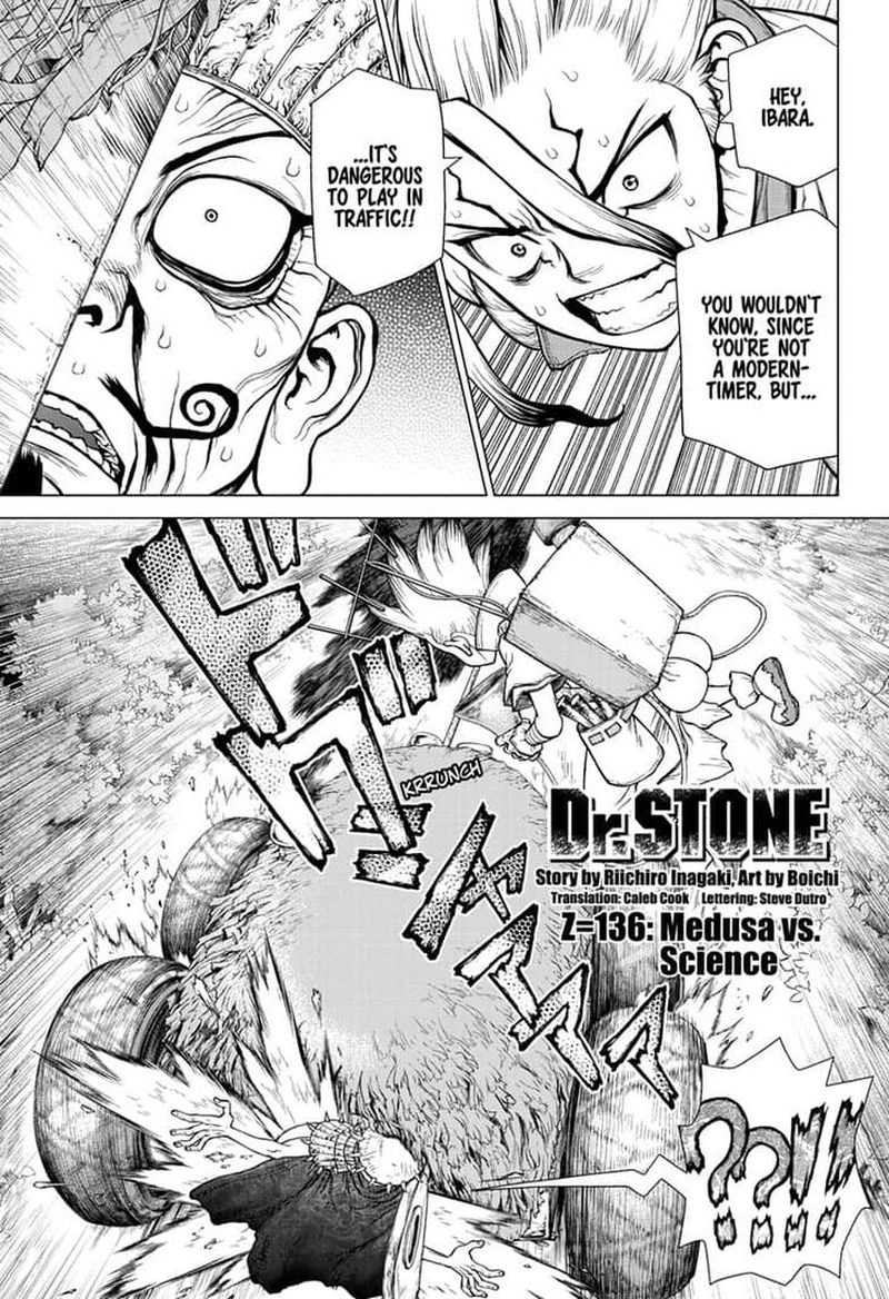 Dr. Stone Manga Chapter 136 page 1 - Medusa vs. Science