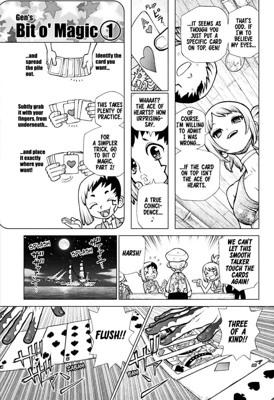Dr. Stone Manga Chapter 144 page 5 - Ryusui & Gen vs. Senku & Kohaku
