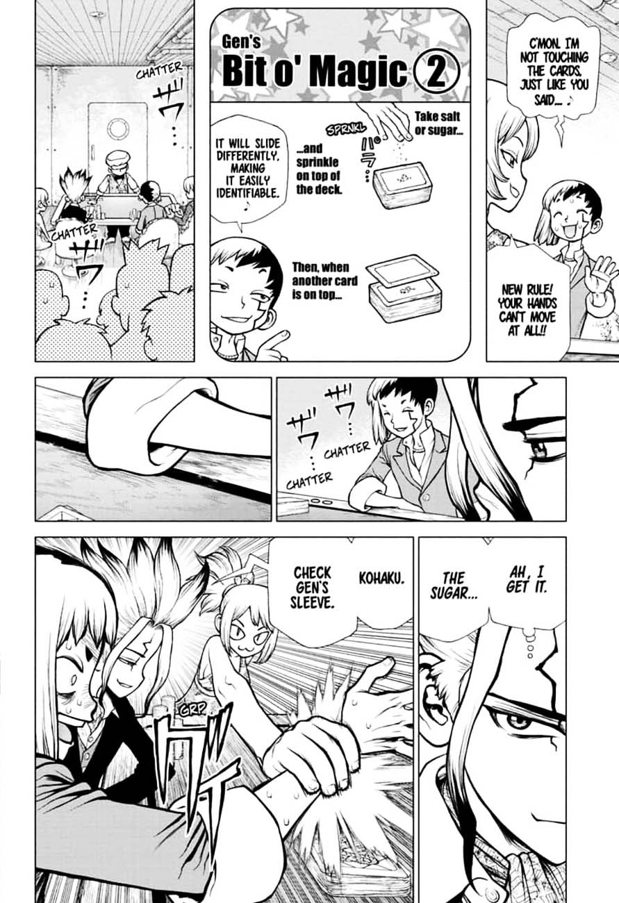 Dr. Stone Manga Chapter 144 page 8 - Ryusui & Gen vs. Senku & Kohaku