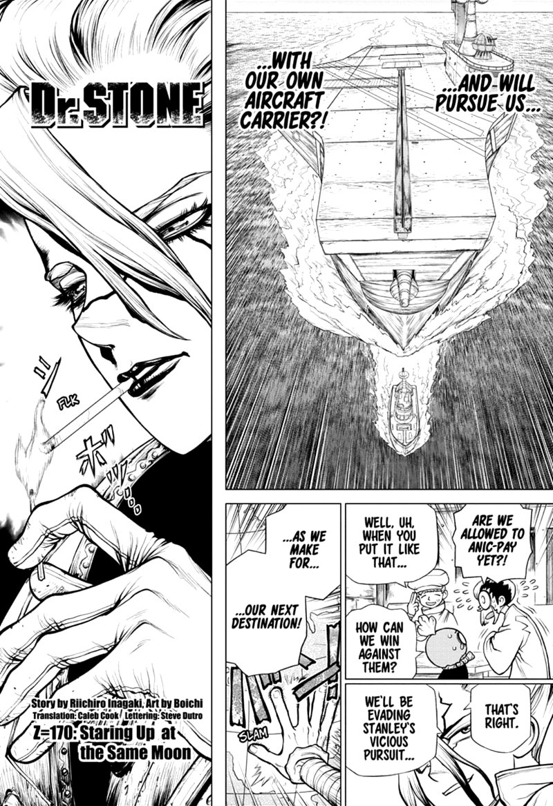 Dr. Stone Manga Chapter 170 page 2 - Staring Up at the Same Moon