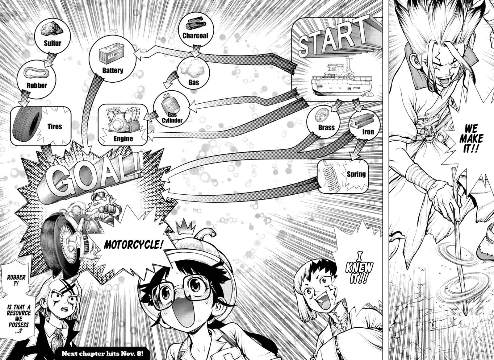 Dr. Stone Manga Chapter 172 page 20 - Marked with an X of Wisdom