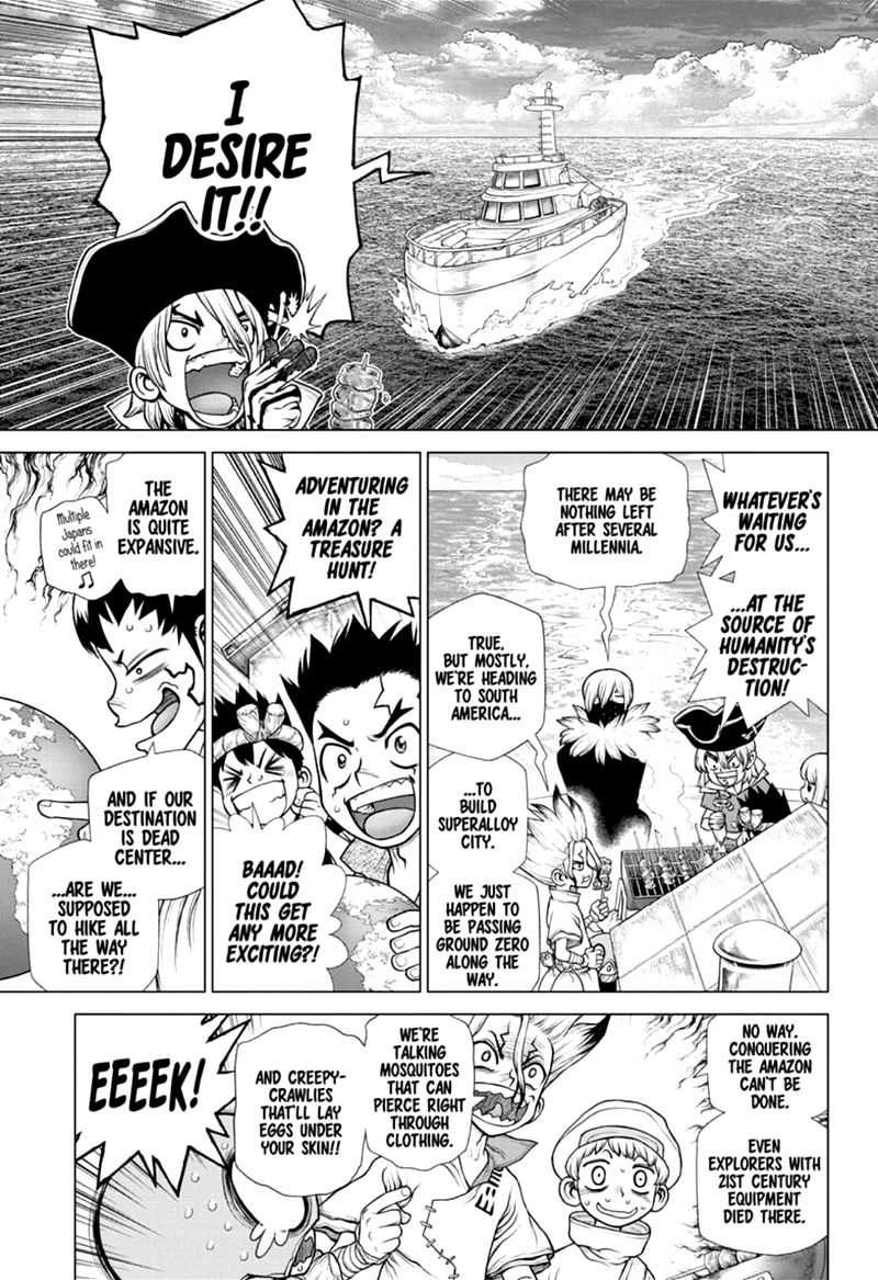 Dr. Stone Manga Chapter 172 page 3 - Marked with an X of Wisdom