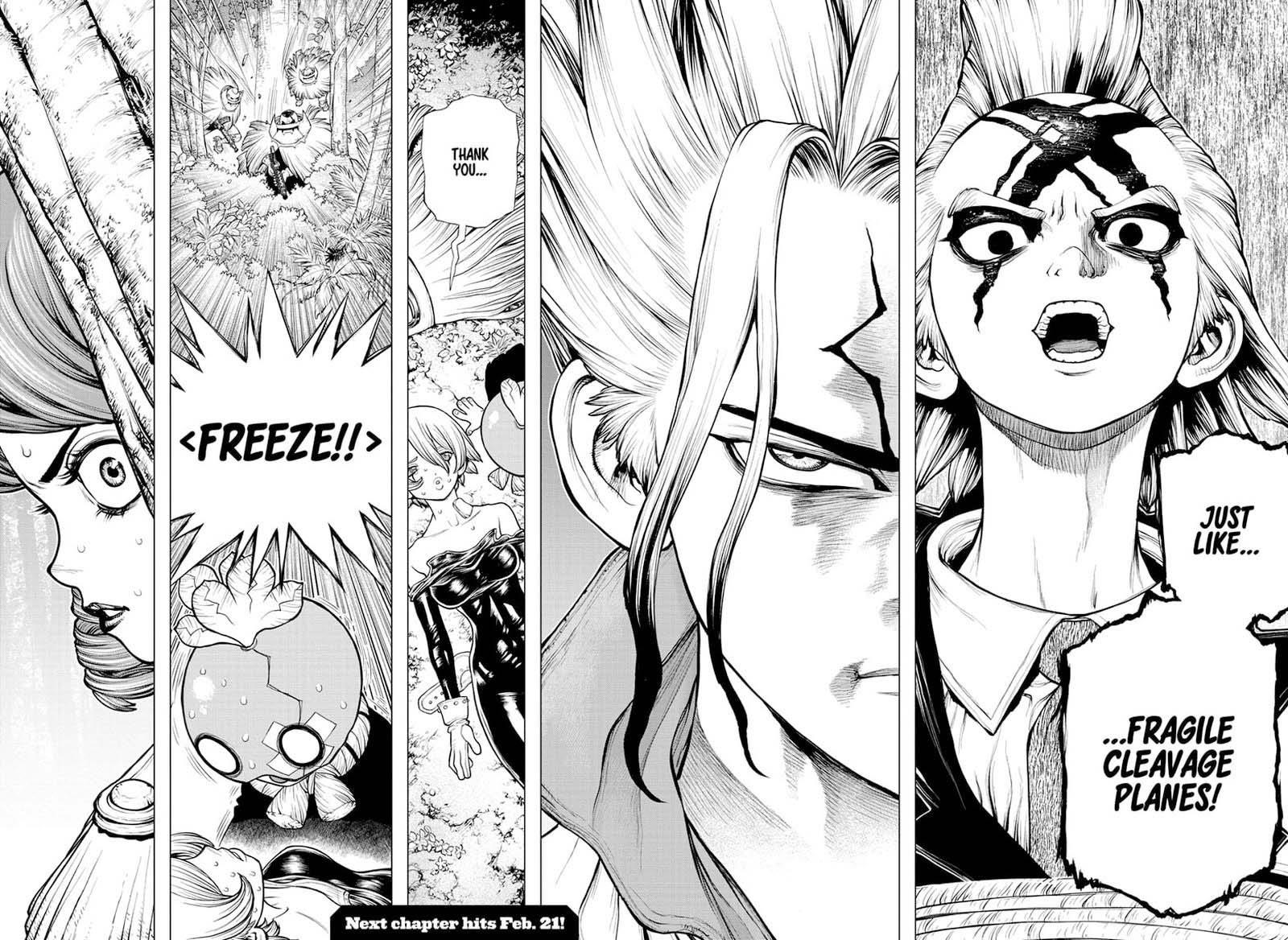 Dr. Stone Manga Chapter 185 page 17 - Lovely Cleavage Plane