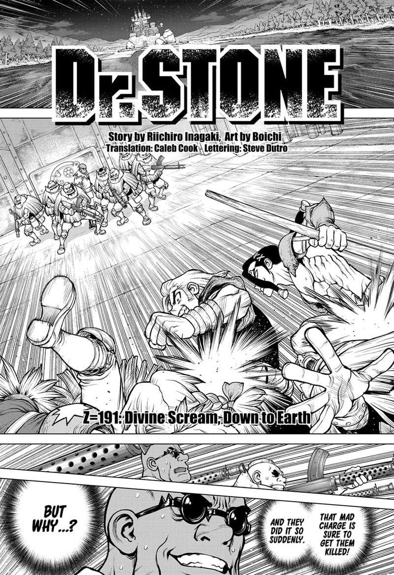 Dr. Stone Manga Chapter 191 page 1 - Divine Scream, Down to Earth