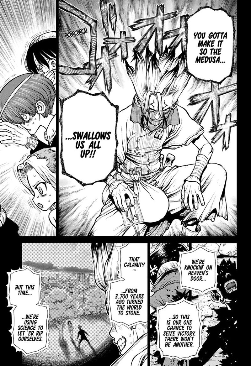 Dr. Stone Manga Chapter 191 page 3 - Divine Scream, Down to Earth