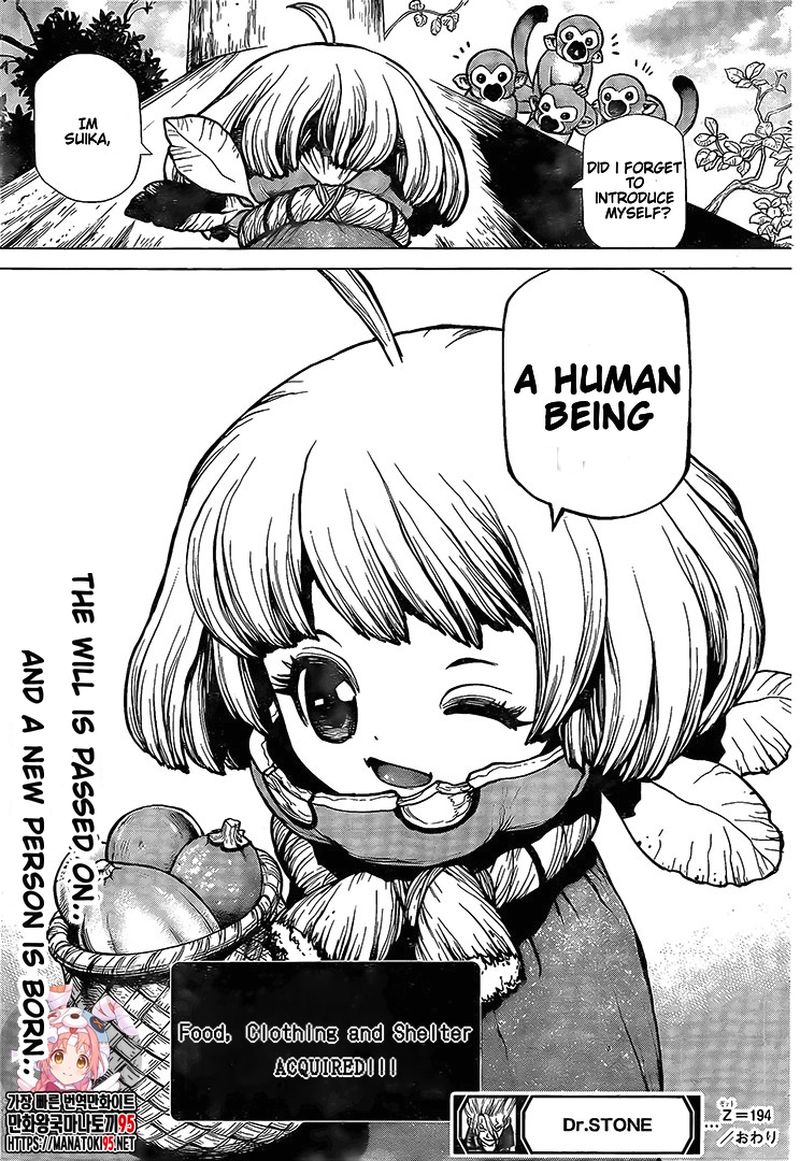 Dr. Stone Manga Chapter 194 page 18 - Homo Sapiens, All Alone