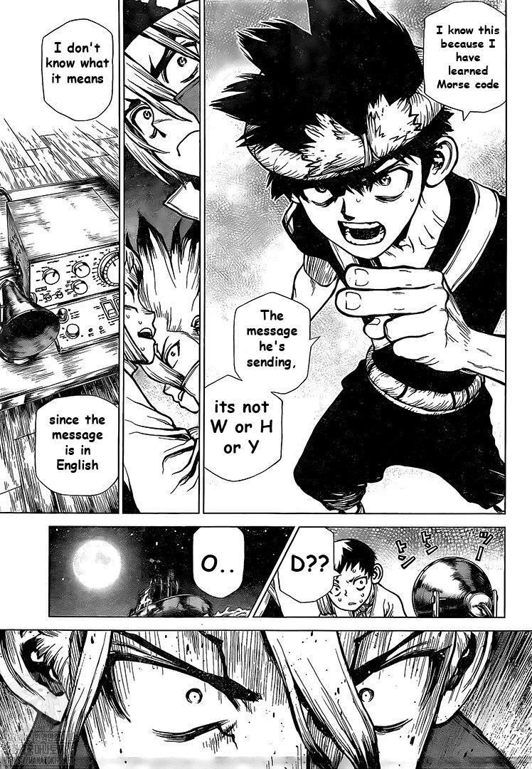 Dr. Stone Manga Chapter 201 page 10 - Morse Talk