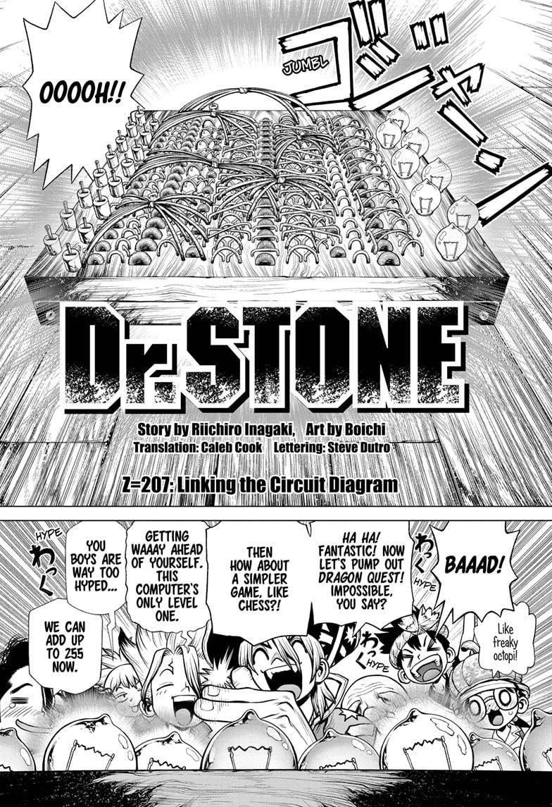 Dr. Stone Manga Chapter 207 page 2 - Linking the Circuit Diagram