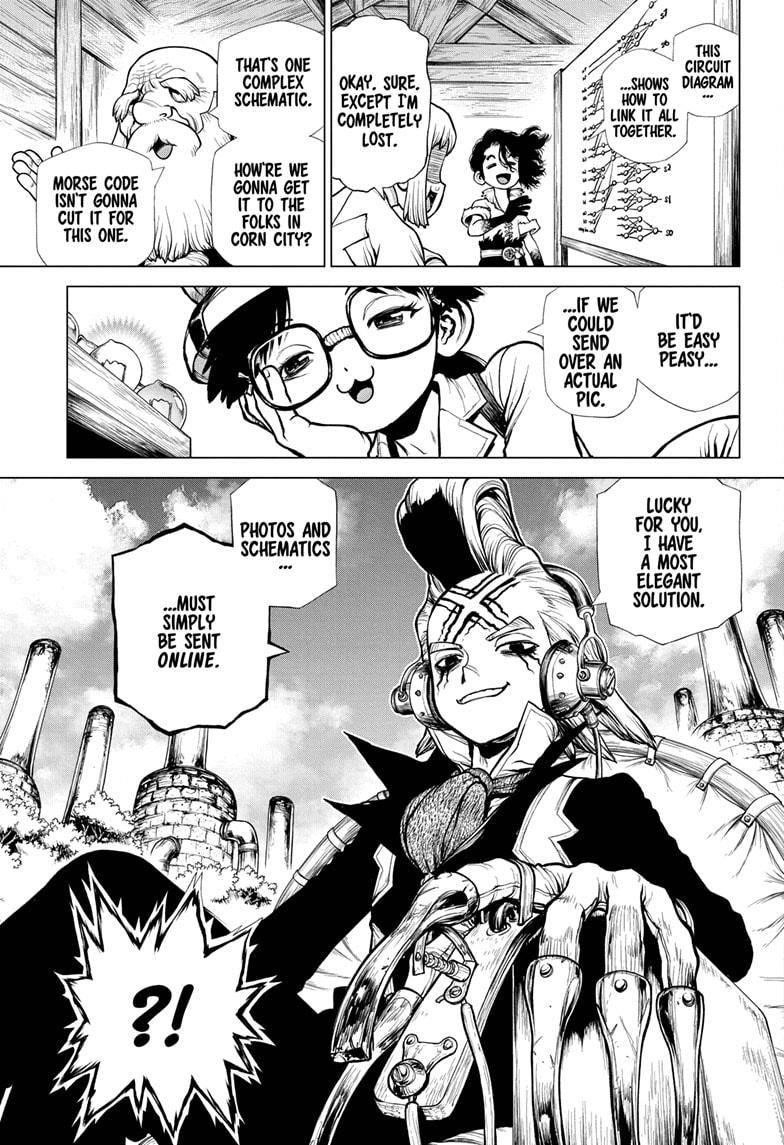 Dr. Stone Manga Chapter 207 page 3 - Linking the Circuit Diagram