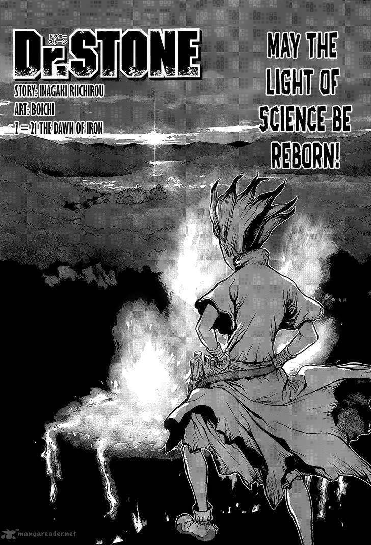 Dr. Stone Manga Chapter 21 page 1 - Dawn of Iron