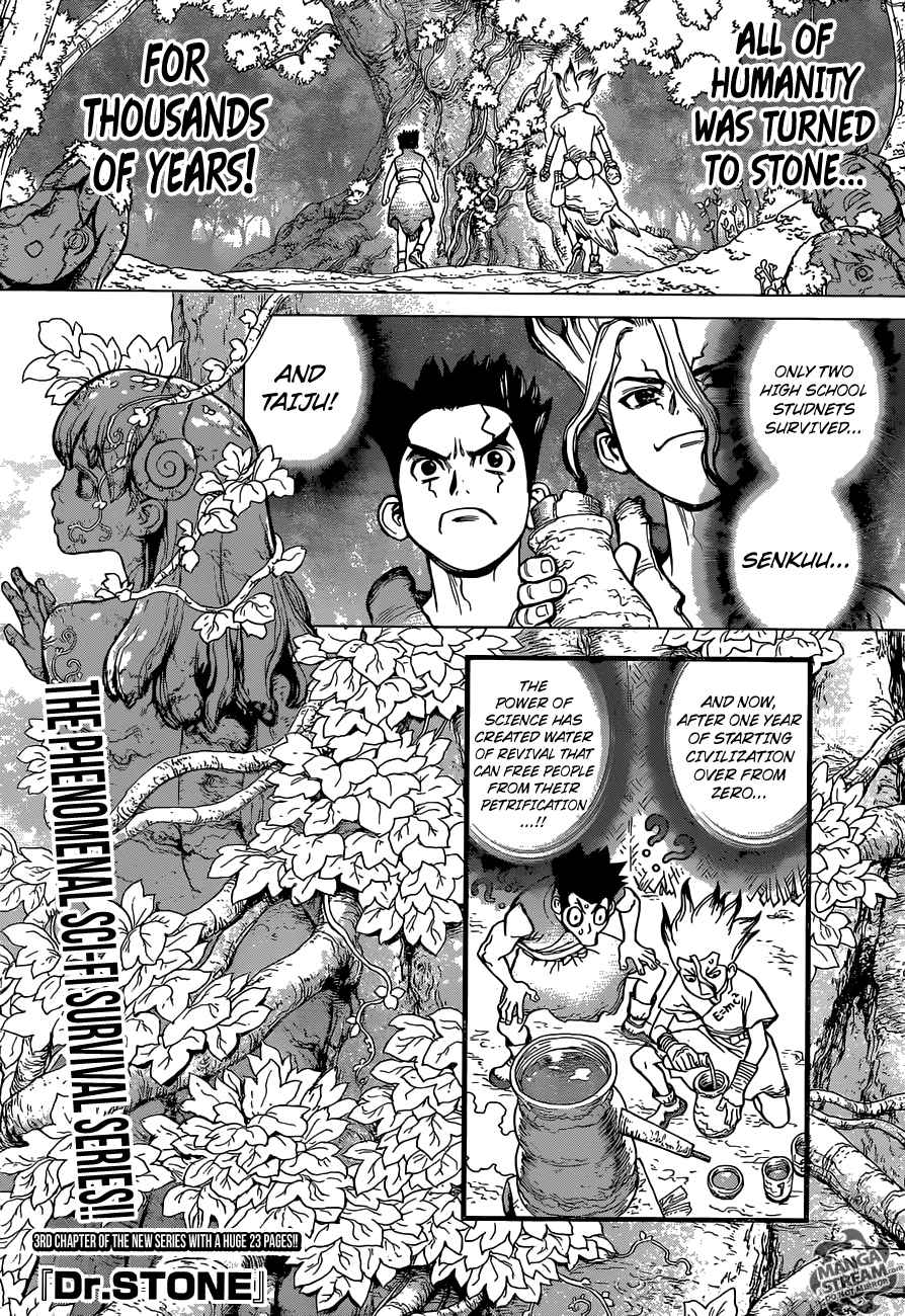 Dr. Stone Manga Chapter 3 page 1 - King of The Stone World