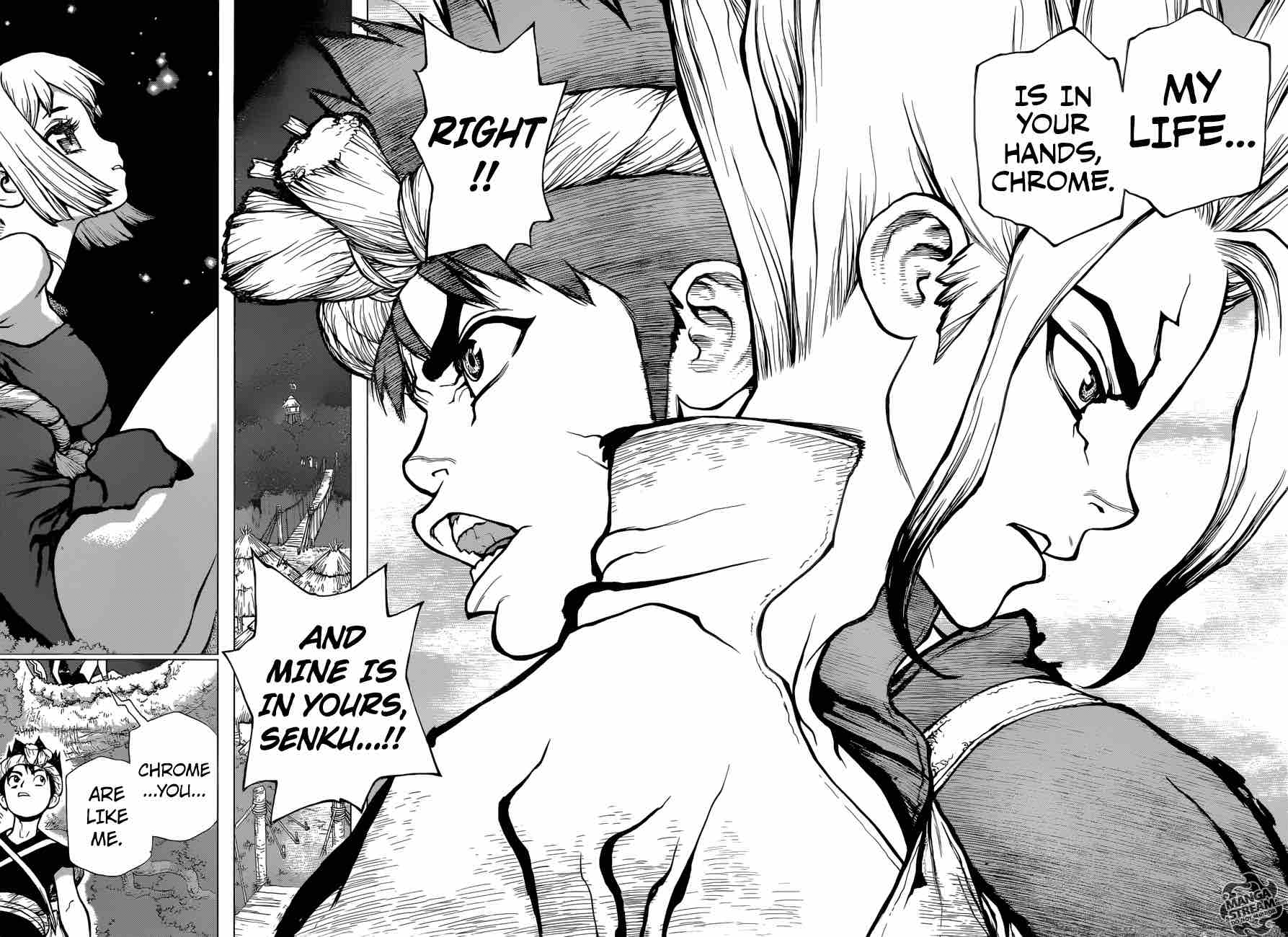 Dr. Stone Manga Chapter 31 page 14 - Friends Have Each Other's Backs