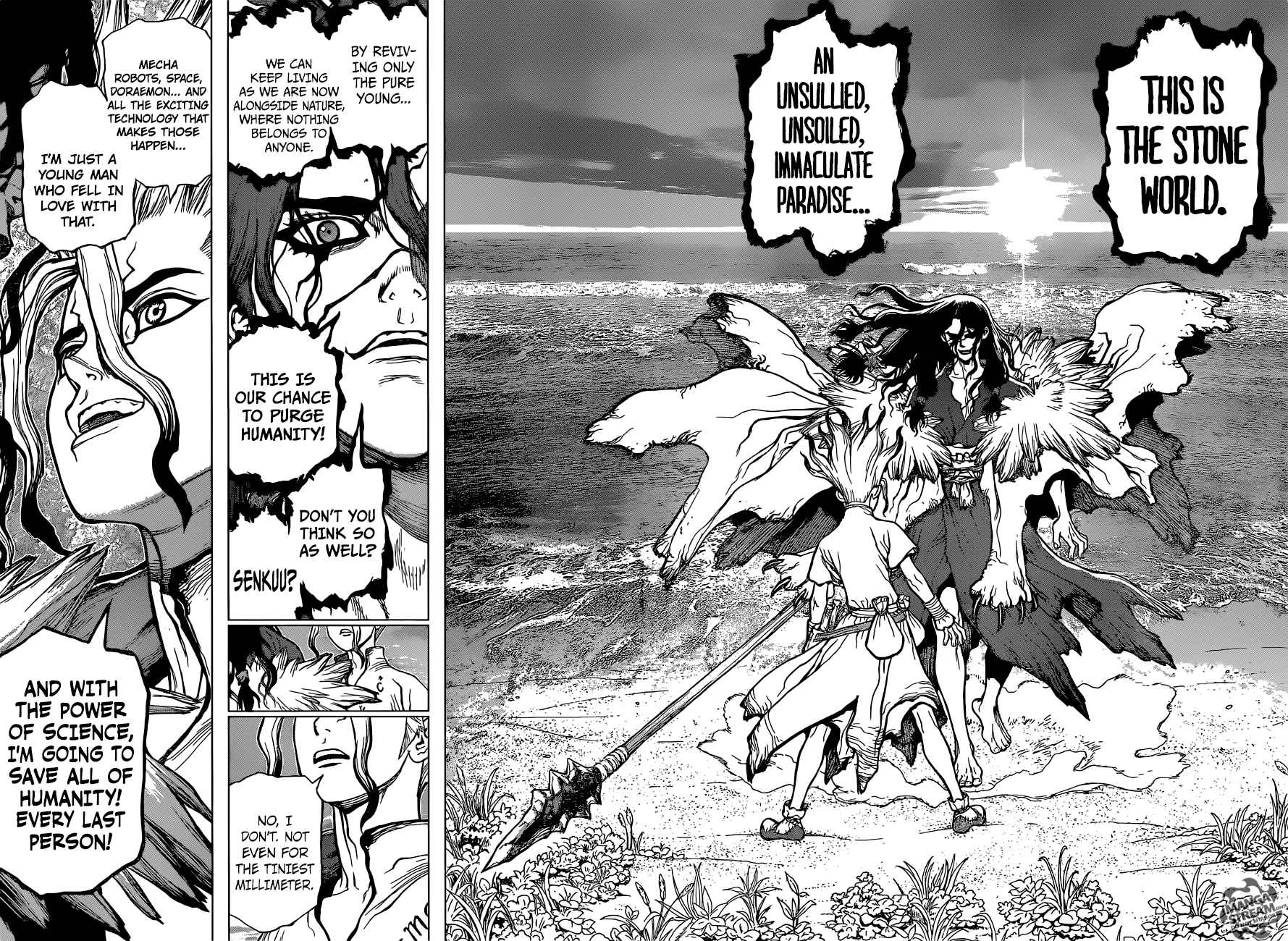 Dr. Stone Manga Chapter 4 page 15 - Pure White Seashells