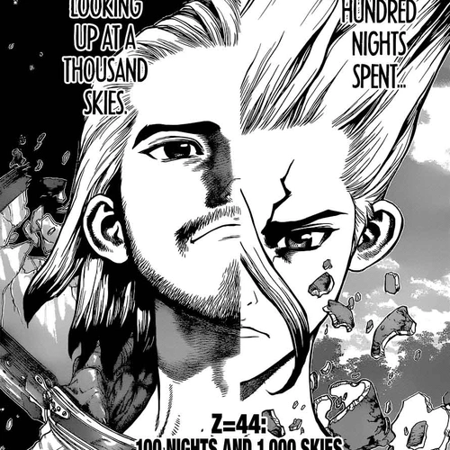 Dr. Stone Manga Chapter 44 (One Hundred Nights, One Thousand Skies) cover
