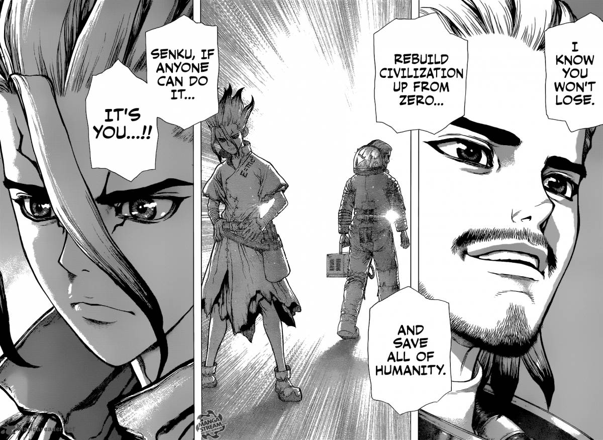 Dr. Stone Manga Chapter 45 page 12 - Epilogue of Part 1 (End of Part 1)