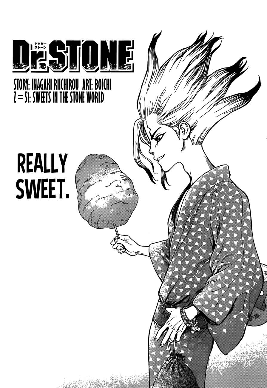 Dr. Stone Manga Chapter 51 page 5 - Sweets for the Stone World