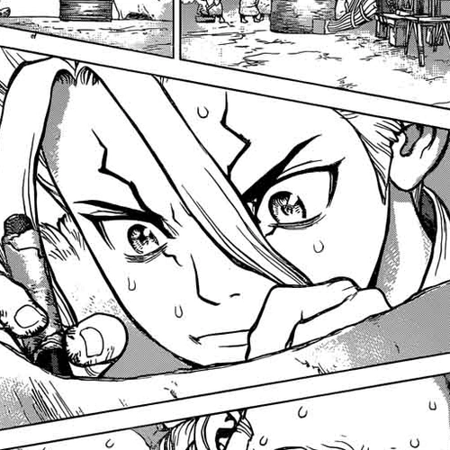 Dr. Stone Manga Chapter 54 (Flickering Blue Jewel) cover