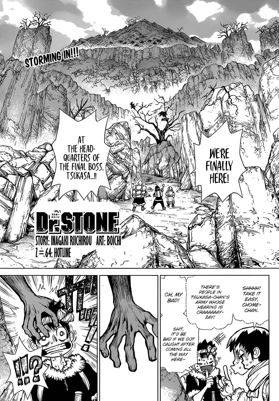 Dr. Stone Manga Chapter 64 page 1 - Hotline