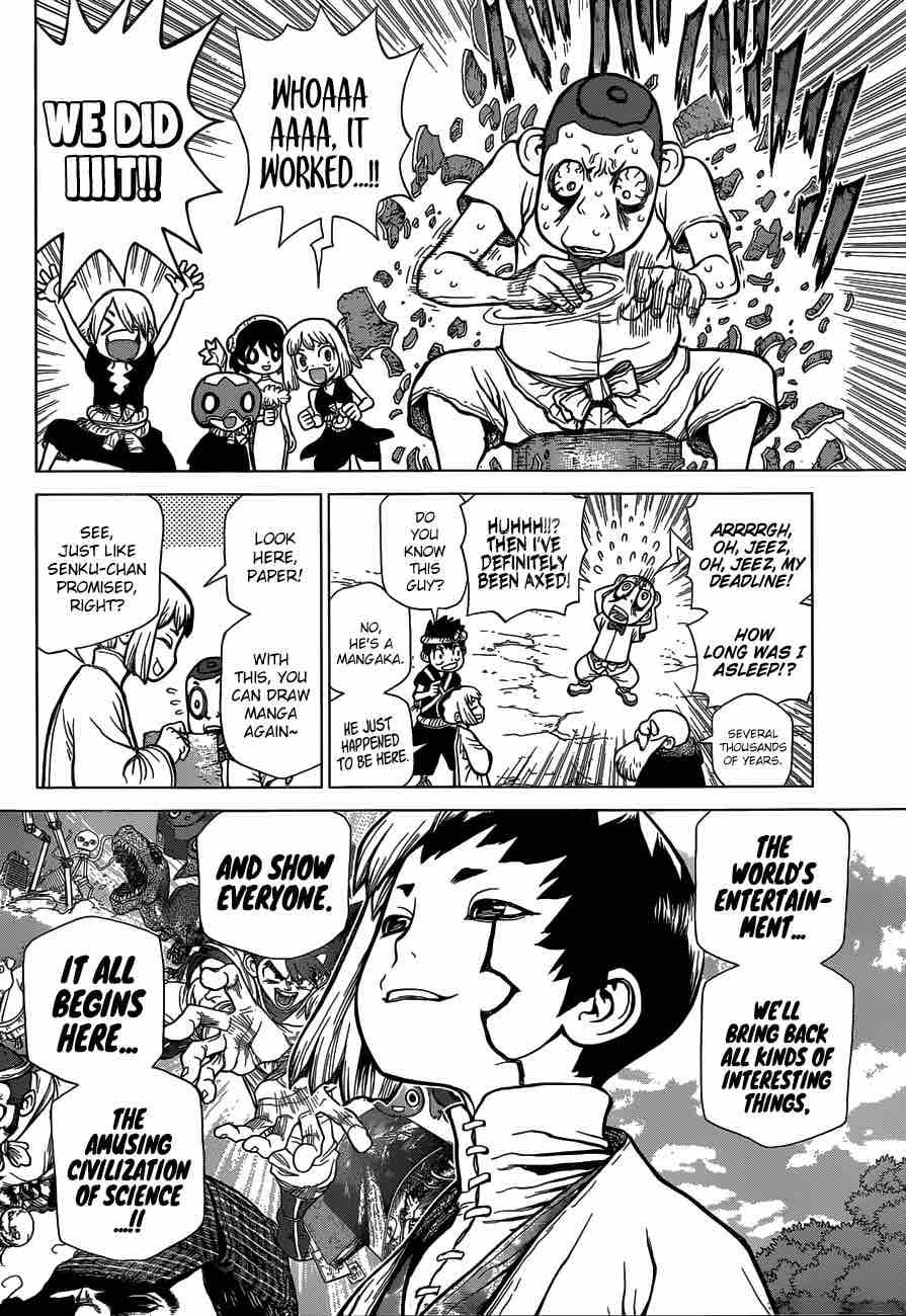 Dr. Stone Manga Chapter 82 page 9 - Epilogue of Stone Wars (End of Part 2)