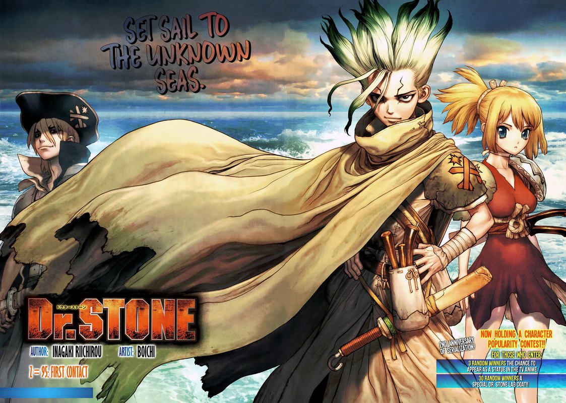 Dr. Stone Manga Chapter 95 page 3 - First Contact